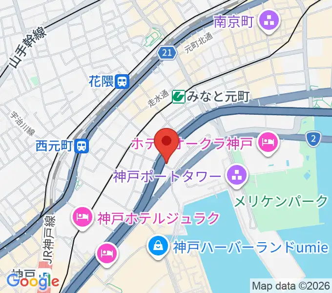 神戸ジェームスブルースランドの地図