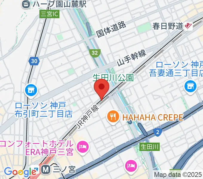 神戸三宮KINGSXの地図