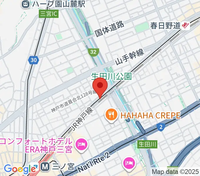 神戸三宮KINGSXの地図