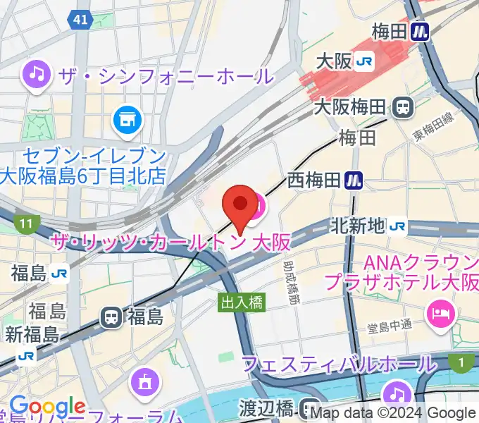 ハービスHALLの地図