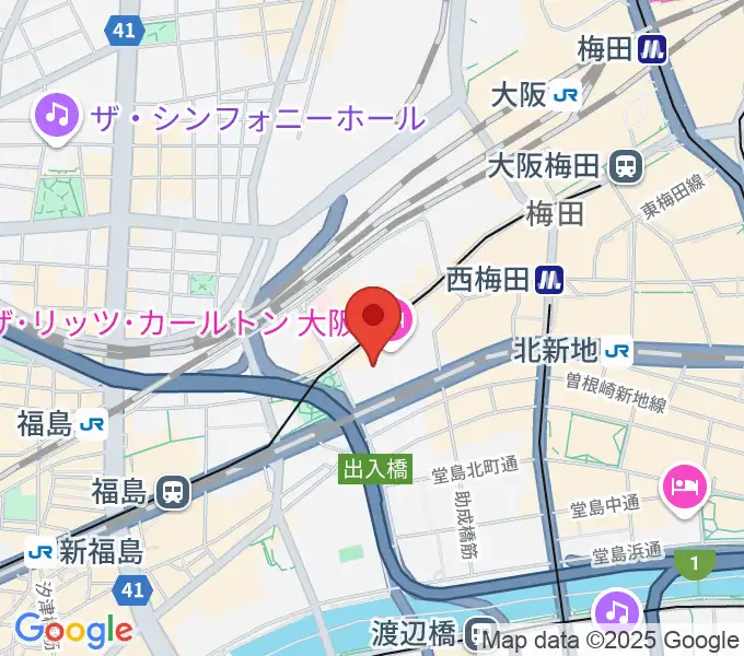 ハービスHALLの地図