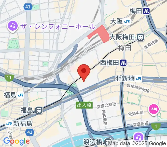 ハービスHALLの地図
