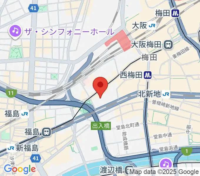ハービスHALLの地図