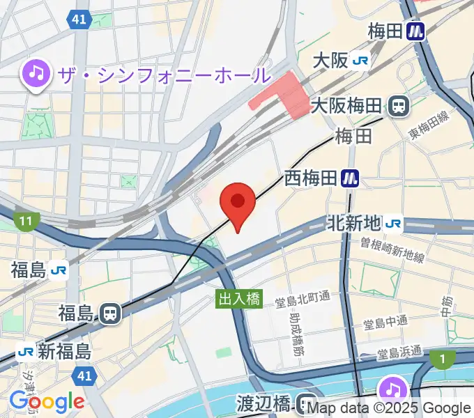 ハービスHALLの地図