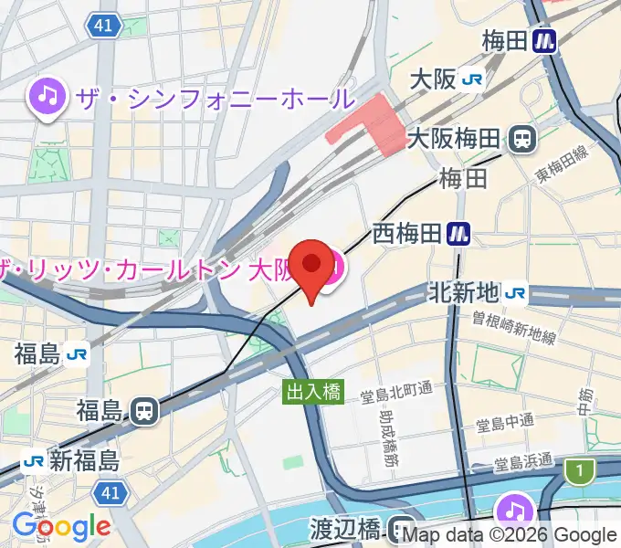 ハービスHALLの地図