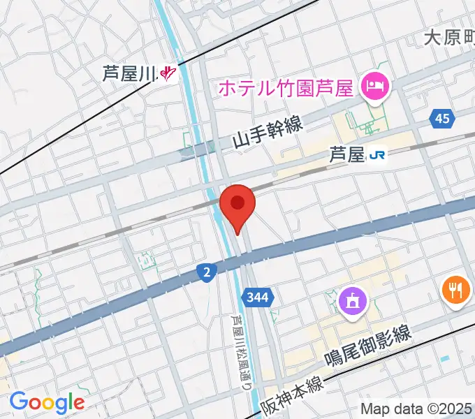 ルネサンスクラシックス芦屋ルナ・ホールの地図