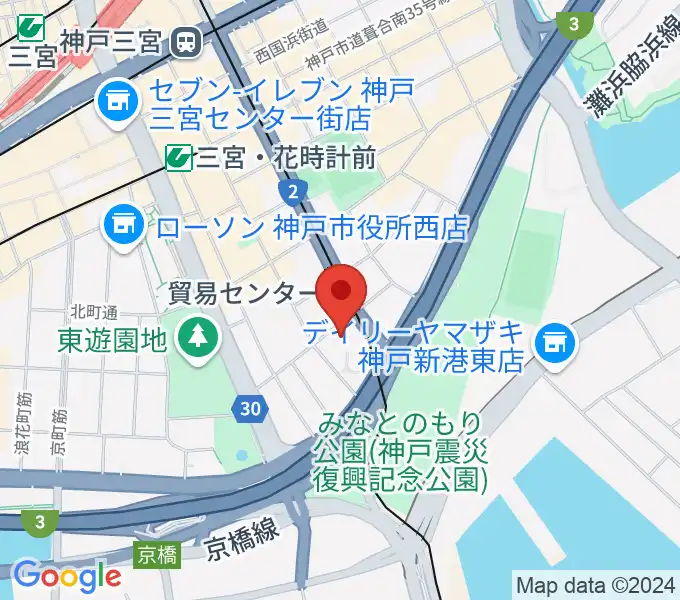 神戸サンボーホールの地図