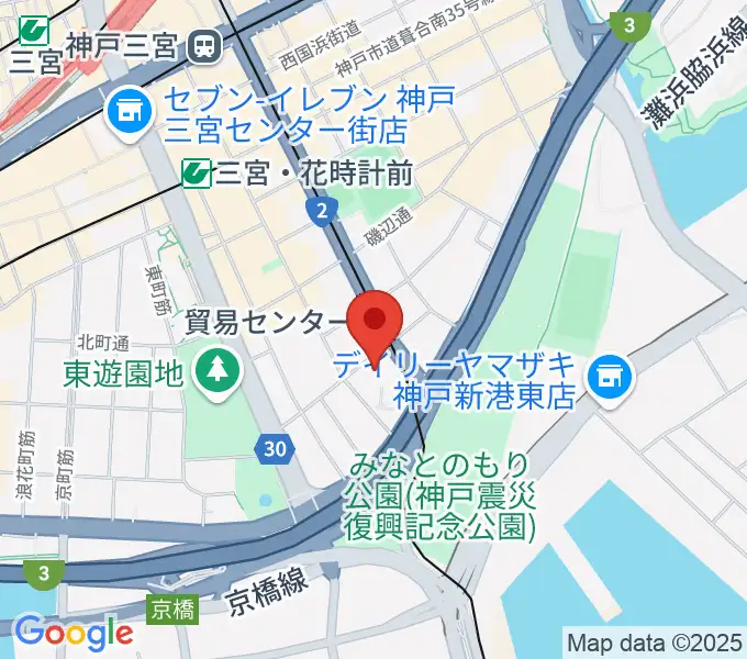 神戸サンボーホールの地図
