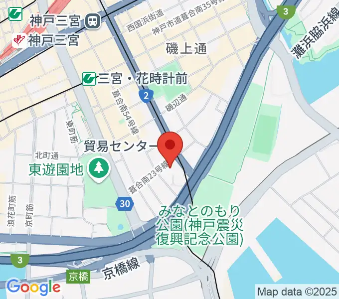 神戸サンボーホールの地図