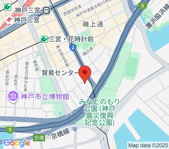 神戸サンボーホールの地図