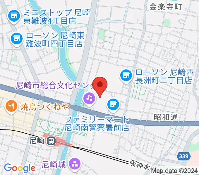 尼崎市総合文化センターの地図