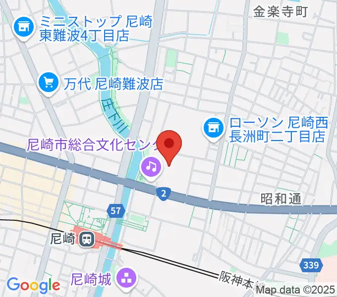 尼崎市総合文化センターの地図