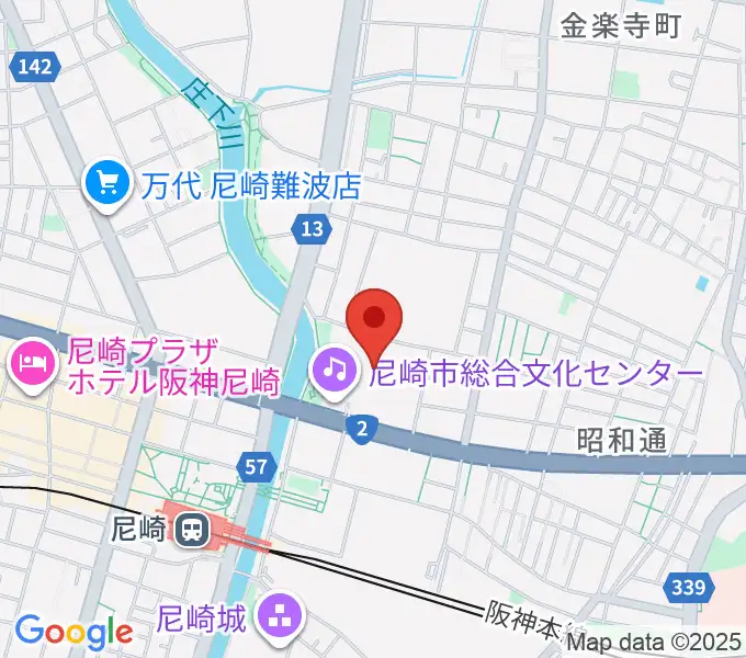 尼崎市総合文化センターの地図