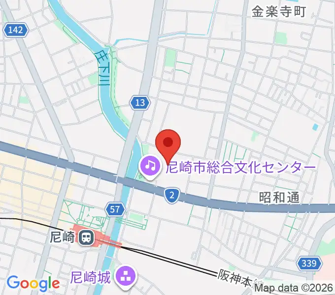 尼崎市総合文化センターの地図