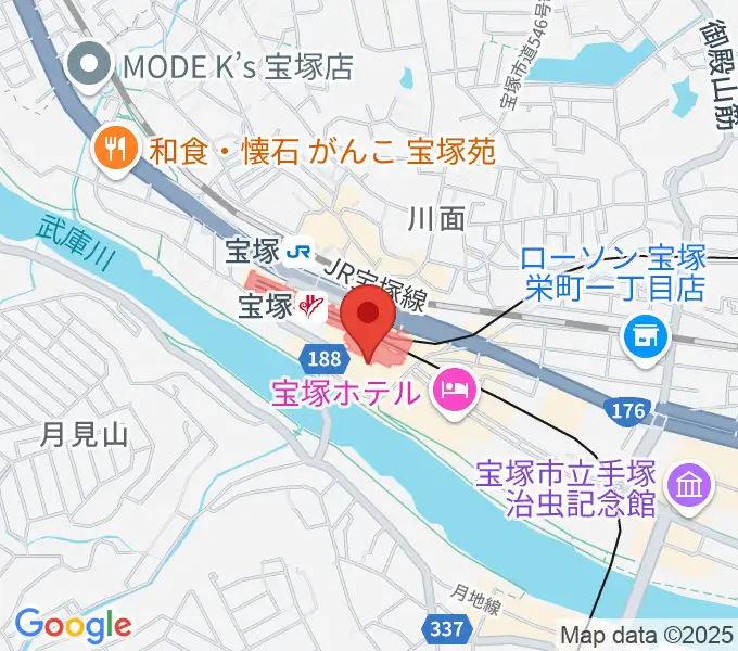 宝塚ソリオホールの地図