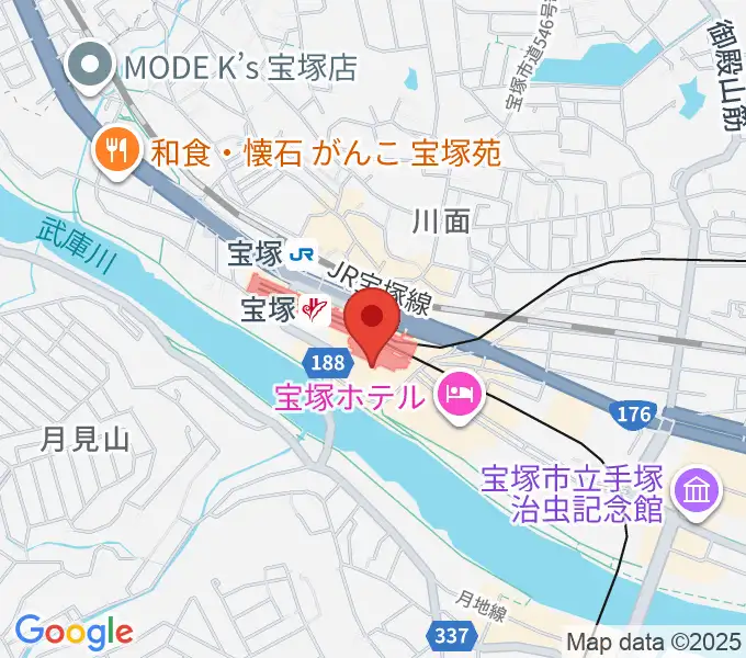 宝塚ソリオホールの地図