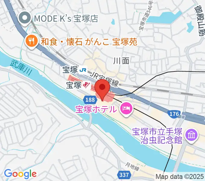 宝塚ソリオホールの地図