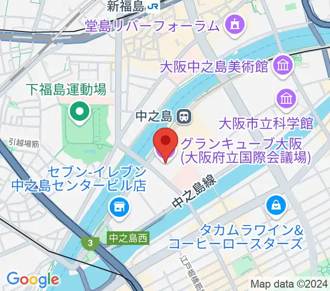 グランキューブ大阪の地図