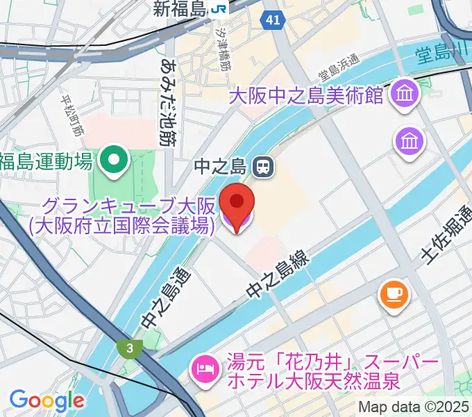 グランキューブ大阪の地図