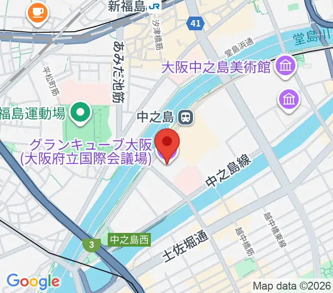 グランキューブ大阪の地図