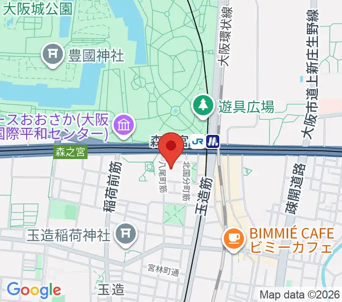 森ノ宮ピロティホールの地図