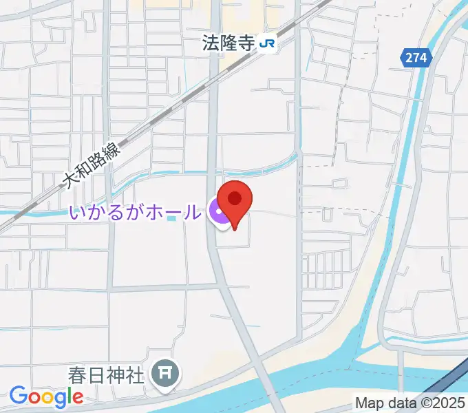 いかるがホールの地図