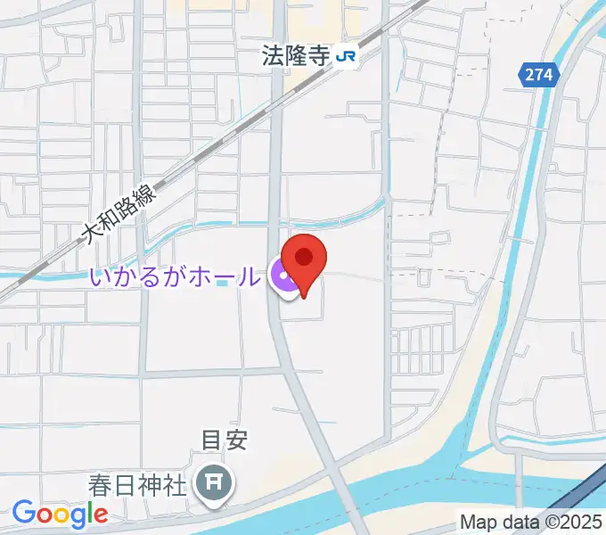いかるがホールの地図