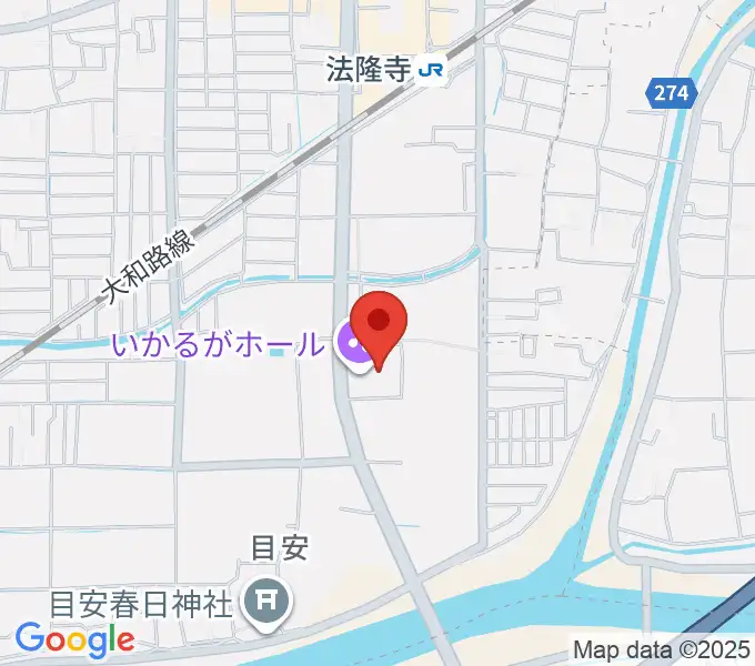 いかるがホールの地図
