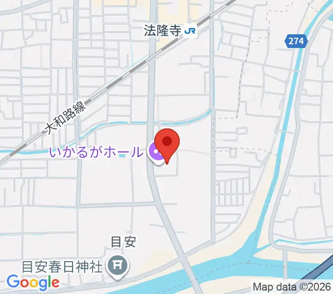 いかるがホールの地図