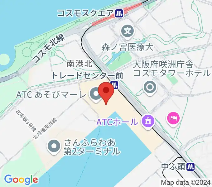 南港サンセットホールの地図