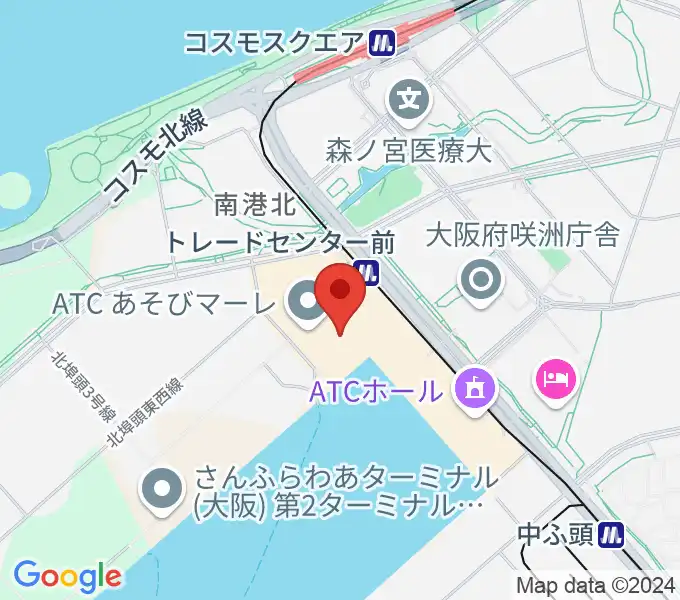 南港サンセットホールの地図