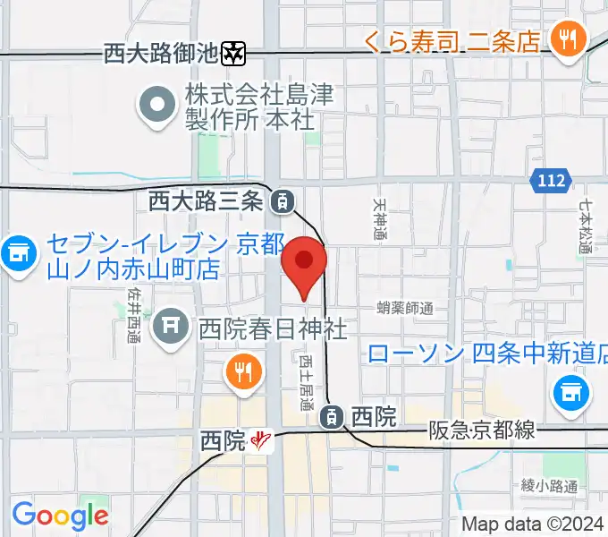 西院ネガポジの地図