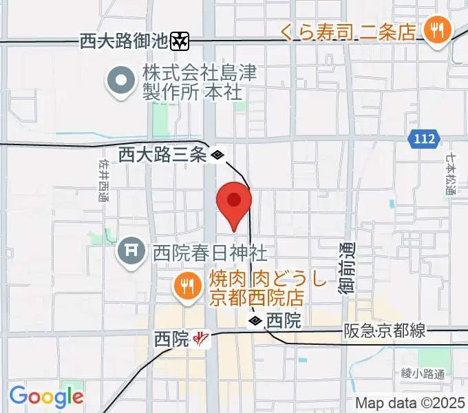 西院ネガポジの地図
