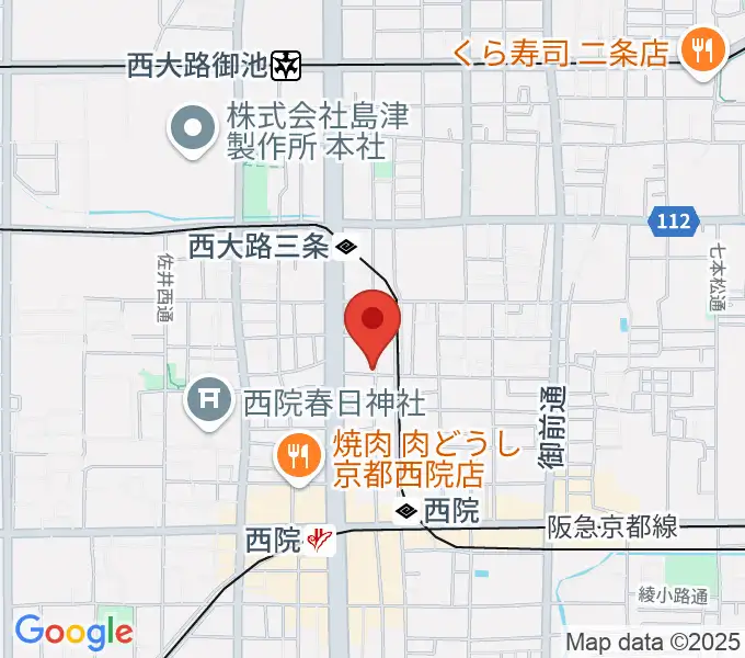西院ネガポジの地図