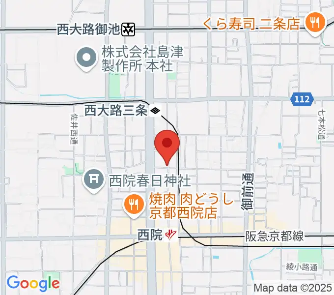 西院ネガポジの地図