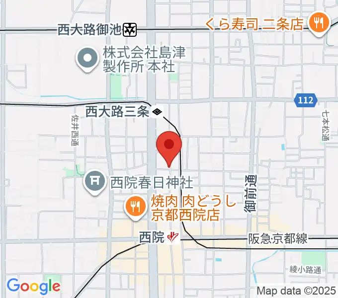 西院ネガポジの地図