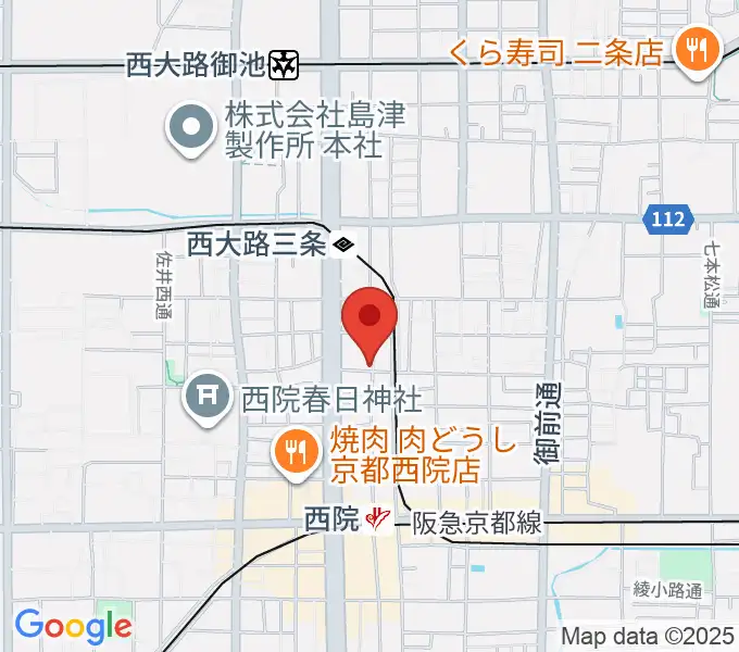 西院ネガポジの地図