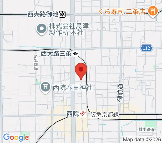 西院ネガポジの地図