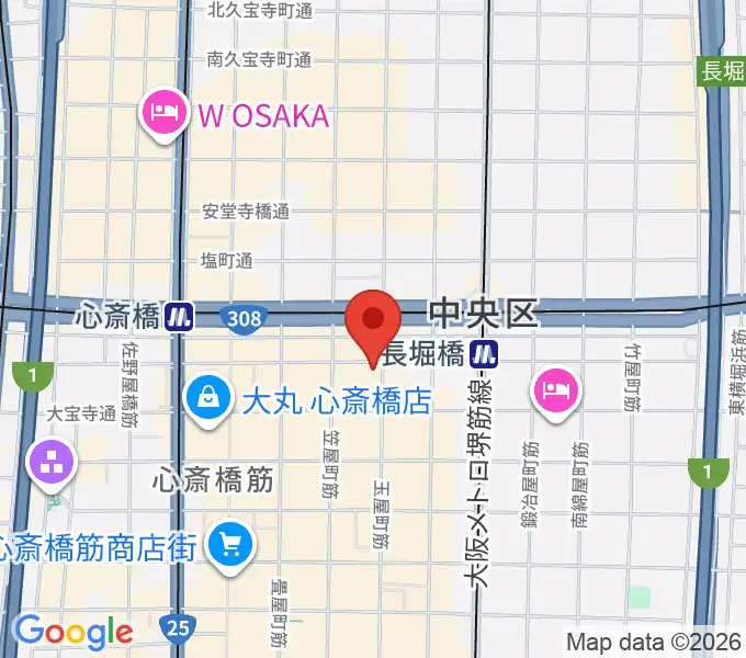 心斎橋CLUB STOMPの地図
