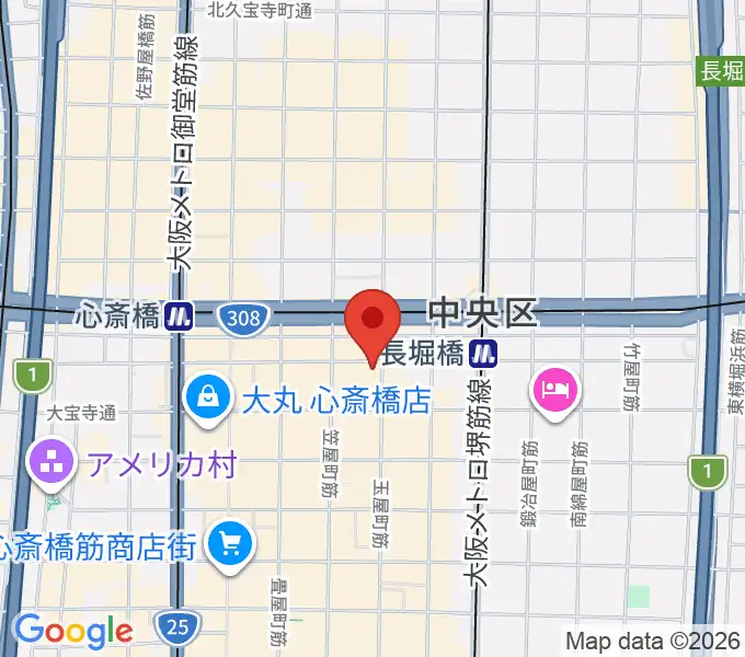 心斎橋CLUB STOMPの地図