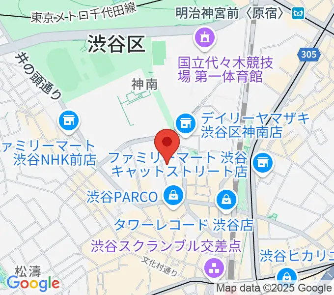 渋谷公園通りBODY&SOULの地図