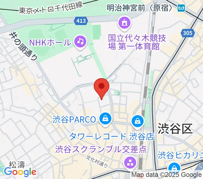 渋谷公園通りBODY&SOULの地図