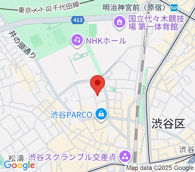 渋谷公園通りBODY&SOULの地図