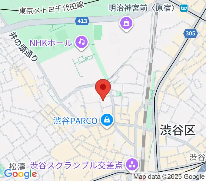 渋谷公園通りBODY&SOULの地図
