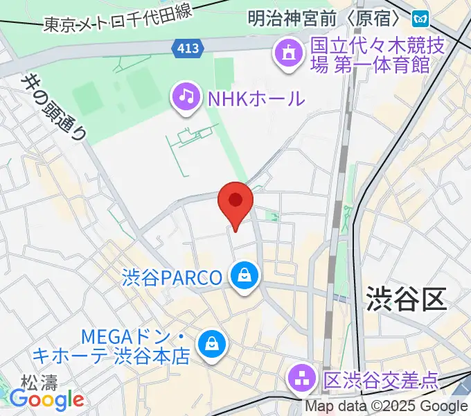 渋谷公園通りBODY&SOULの地図