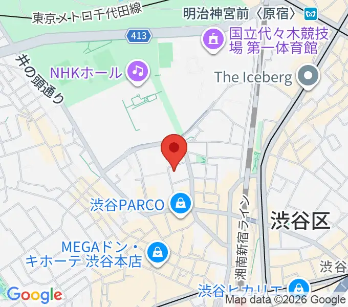 渋谷公園通りBODY&SOULの地図