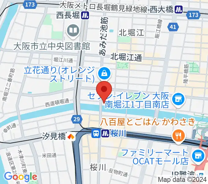 南堀江エンヴァイロメントゼロジーの地図