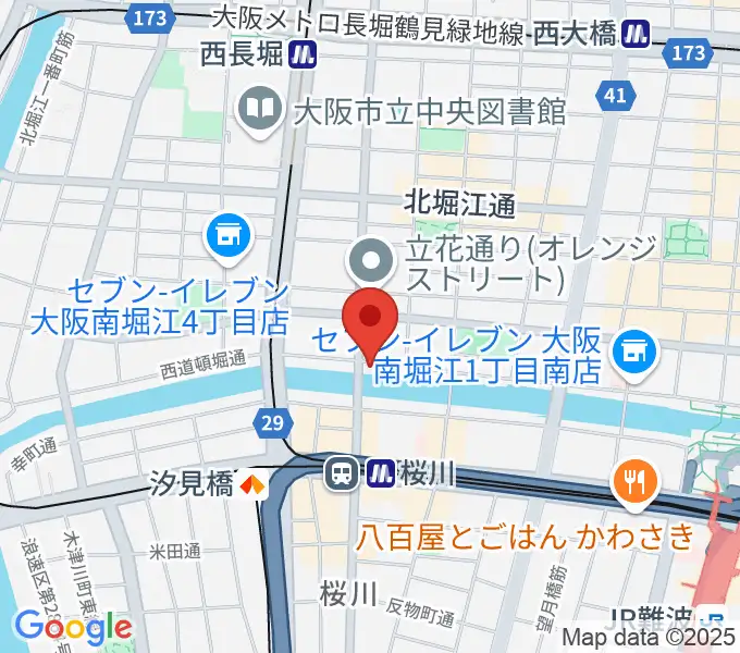 南堀江エンヴァイロメントゼロジーの地図