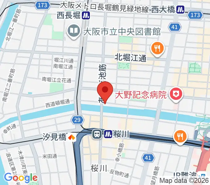 南堀江エンヴァイロメントゼロジーの地図