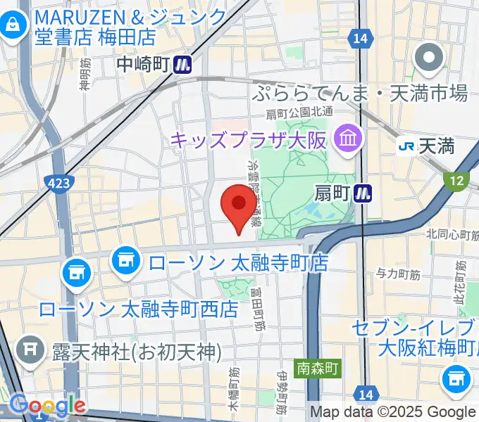 梅田ボダイジュカフェの地図